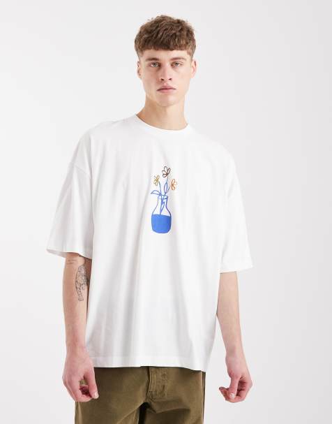 ASOS DESIGN - T-shirt oversize à imprimé fleurs - Blanc - view 1