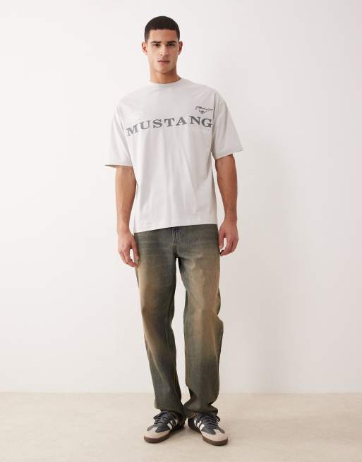 ASOS DESIGN - T-shirt oversize à imprimé Ford Mustang - Gris, 2 de 5