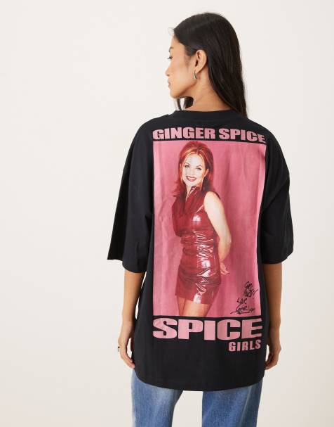 ASOS DESIGN - T-shirt oversize à imprimé Ginger Spice Girls - Noir - view 1