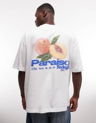 ASOS DESIGN - T-shirt oversize à imprimé graphique - Blanc