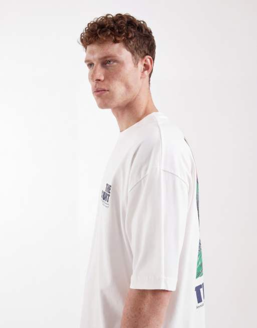 ASOS DESIGN - T-shirt oversize à imprimé graphique Tennis - Blanc, 4 de 5