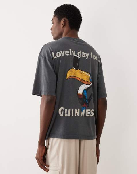 ASOS DESIGN - T-shirt oversize à imprimé Guinness - Noir délavé - view 1