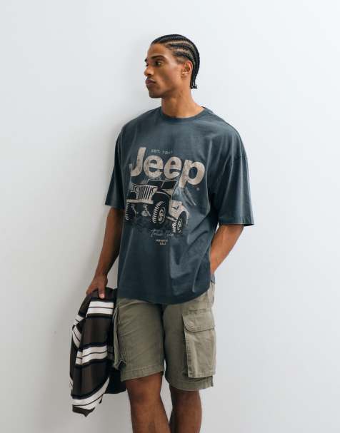 ASOS DESIGN - T-shirt oversize à imprimé Jeep - Noir délavé - view 1