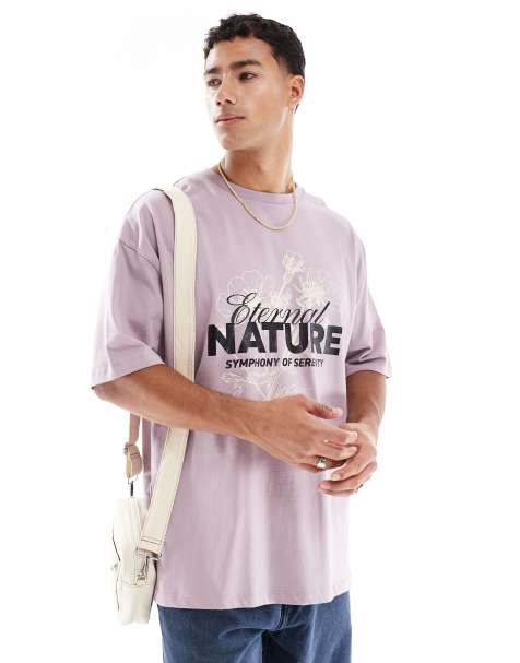 ASOS DESIGN - T-shirt oversize à imprimé paysage - Lilas - view 1