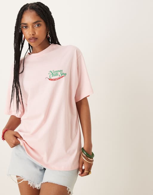 ASOS DESIGN - T-shirt oversize à imprimé piments - Rose, 4 de 4