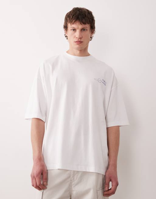 ASOS DESIGN - T-shirt oversize à imprimé plage - Blanc, 3 de 5