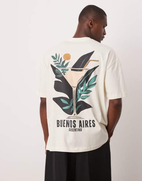 ASOS DESIGN - T-shirt oversize à imprimé plein été - Blanc cassé - view 1