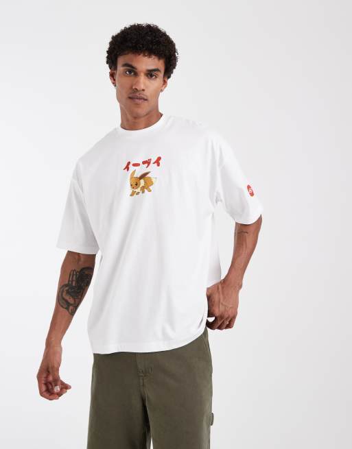 ASOS DESIGN - T-shirt oversize à imprimé Pokémon Évoli - Blanc, 2 de 5