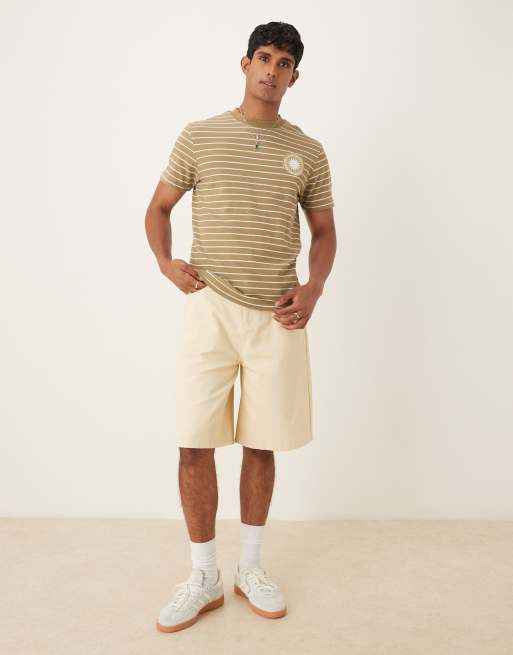ASOS DESIGN - T-shirt oversize à imprimé soleil - Kaki rayé , 2 de 4