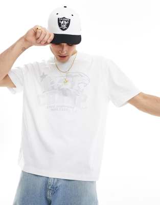 ASOS DESIGN - T-shirt oversize à imprimé style universitaire devant - Blanc