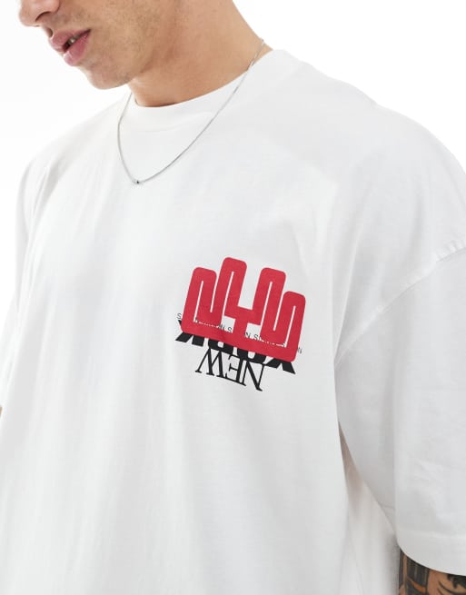ASOS DESIGN - T-shirt oversize à imprimé ville - Blanc, 4 de 4