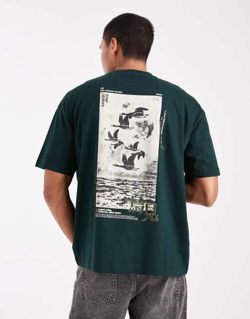 ASOS DESIGN - T-shirt oversize à imprimé vintage - Vert foncé