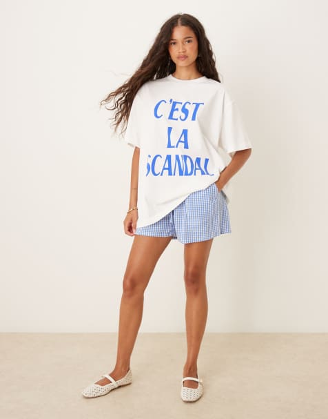 ASOS DESIGN - T-shirt oversize à inscription « C'est la Scandal » - Crème - view 1