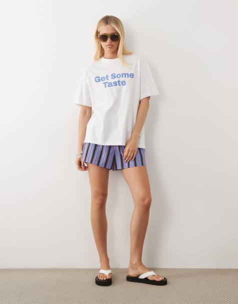 ASOS DESIGN - T-shirt oversize à inscription contrastante « Get Some Taste » - Blanc - view 1