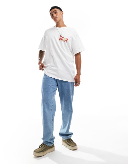ASOS DESIGN - T-shirt oversize à inscription Marteeni au dos - Blanc, 3 de 4