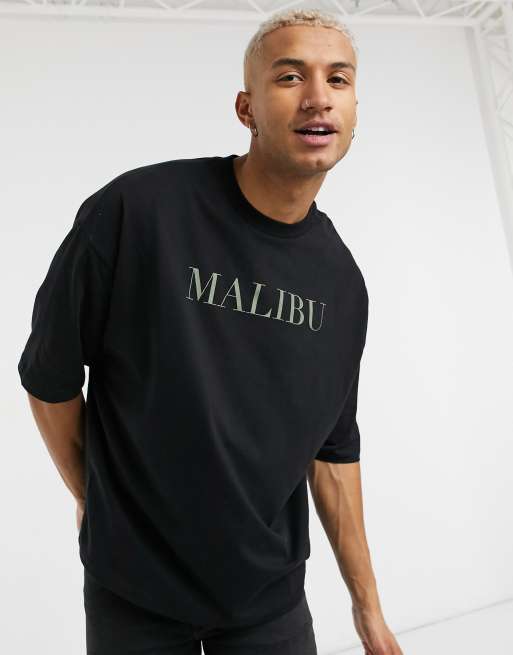 ASOS DESIGN - T-shirt oversize à inscription ville - Noir
