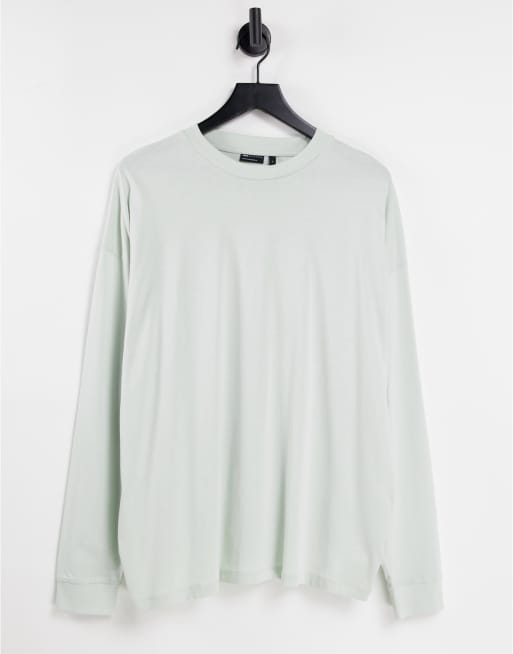 ASOS DESIGN - T-shirt oversize à manches longues et imprimé bleu Statue au dos - Blanc cassé, 2 de 4
