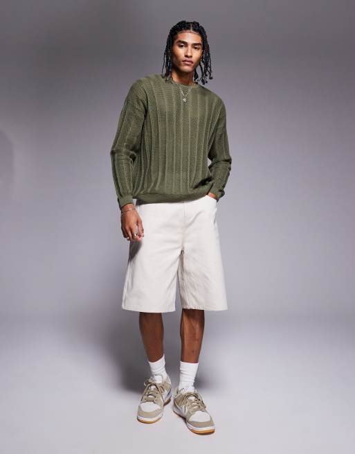 ASOS DESIGN - T-shirt oversize à manches longues - Vert , 2 de 4