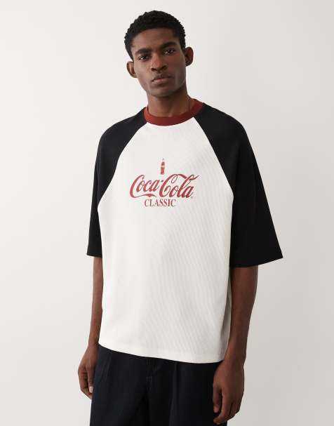 ASOS DESIGN - T-shirt oversize à manches raglan et imprimé Coca Cola - Écru - view 1