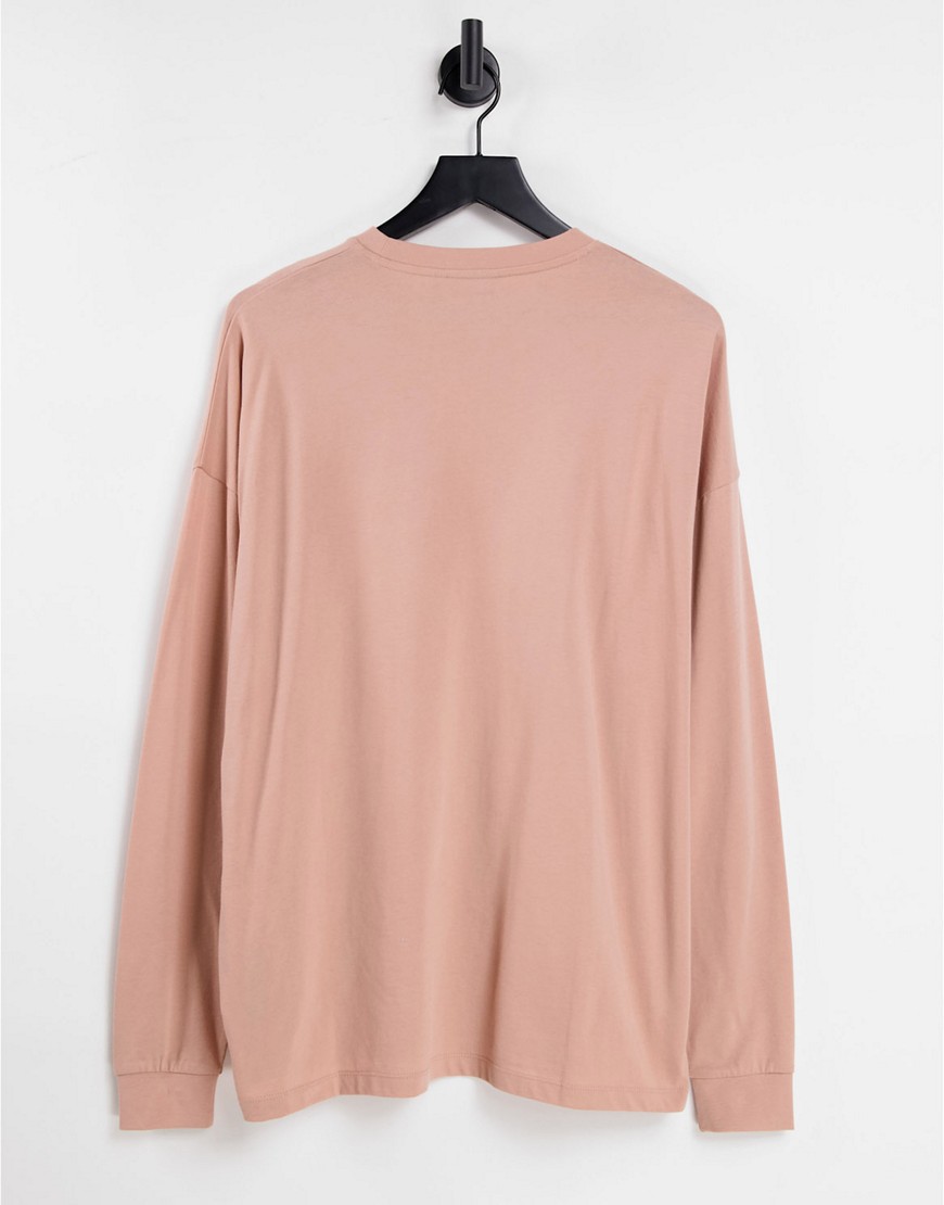 T-shirt oversize a maniche lunghe color cuoio - CAMEL-Neutro - ASOS DESIGN T-shirt donna  - immagine1