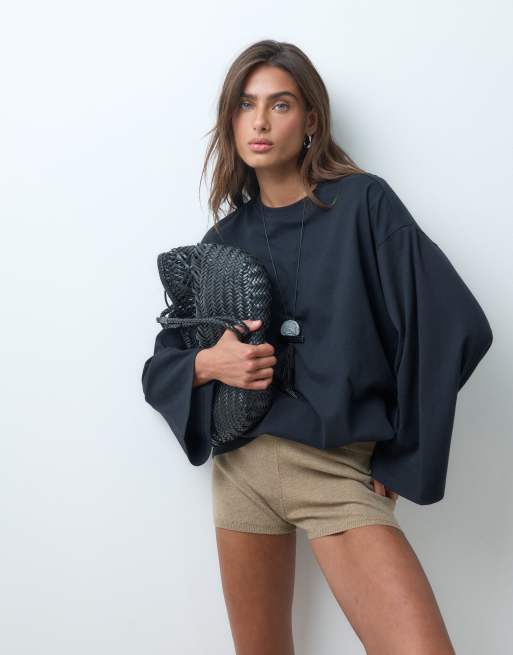 ASOS DESIGN T-shirt oversize a maniche lunghe nera, 4 di 5