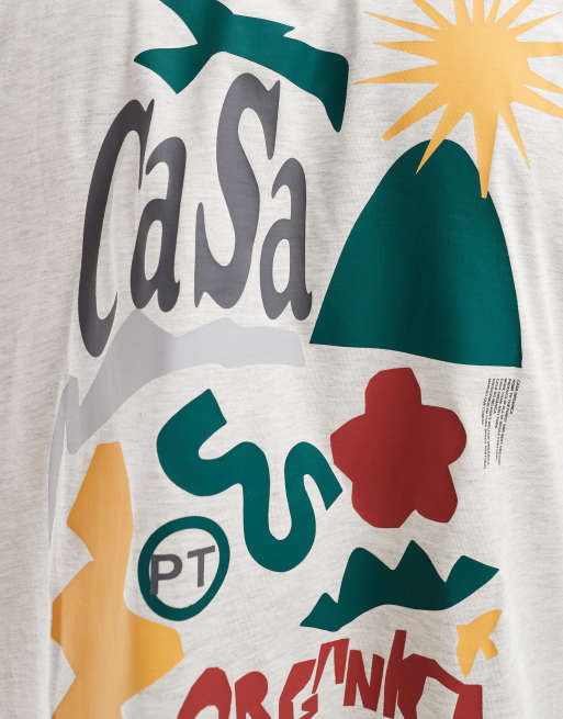 ASOS DESIGN T-shirt oversize à motif au dos Avoine chiné ASOS