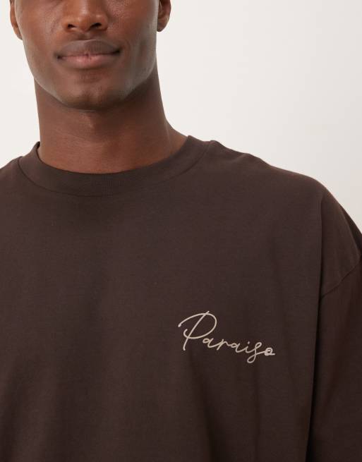ASOS DESIGN - T-shirt oversize à motif fleuri peint - Marron, 5 de 5