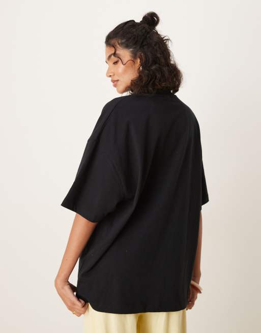 ASOS DESIGN - T-shirt oversize à motif floral Le Jardin - Noir, 3 de 4