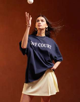 ASOS DESIGN - T-shirt oversize à motif graphique - Bleu marine