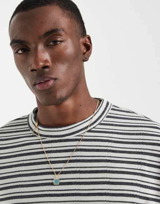 ASOS DESIGN - T-shirt oversize à rayures texturées - Blanc, 3 de 5