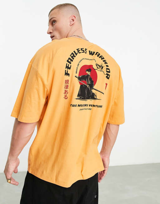 ASOS DESIGN - T-shirt oversize arancione bruciato con stampa sul retro, 2 di 4