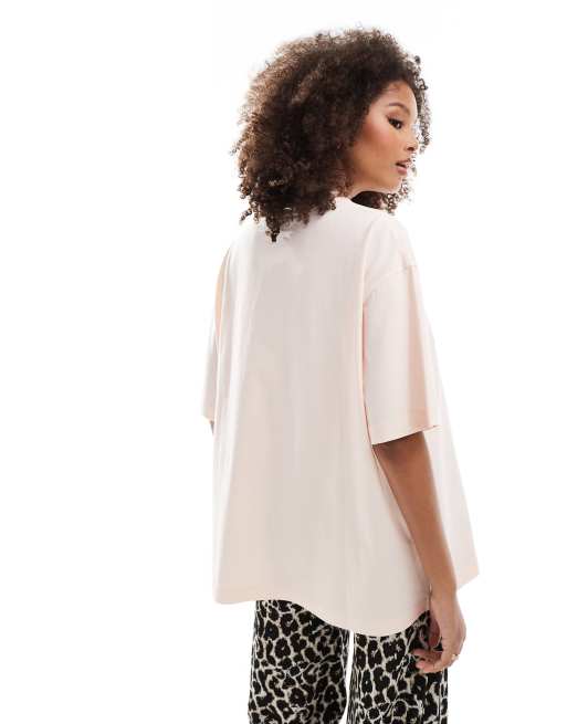 ASOS DESIGN - T-shirt oversize arancione con stampa "Georgia" con pesca, 4 di 4