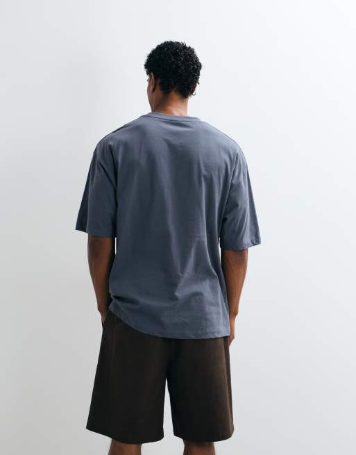ASOS DESIGN - T-shirt oversize avec appliqué brodé et imprimé paysage - Anthracite, 5 de 5
