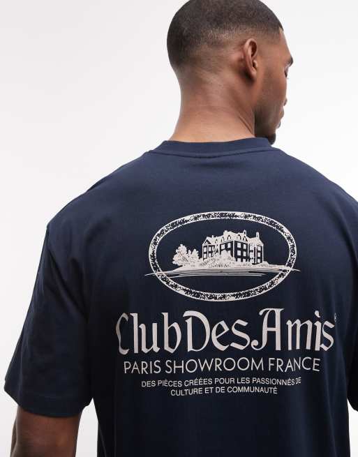 ASOS DESIGN - T-shirt oversize avec broderie et motif château - Bleu marine, 3 de 5