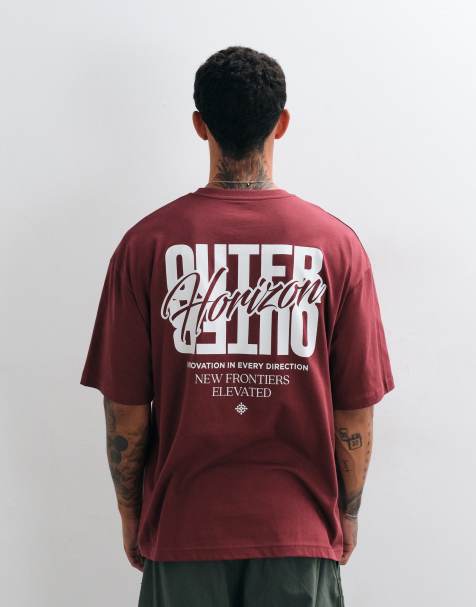 ASOS DESIGN t-shirt oversize avec broderie texte rouge - view 1