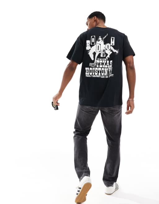 ASOS DESIGN - T-shirt oversize avec imprimé cowboy au dos - Noir
