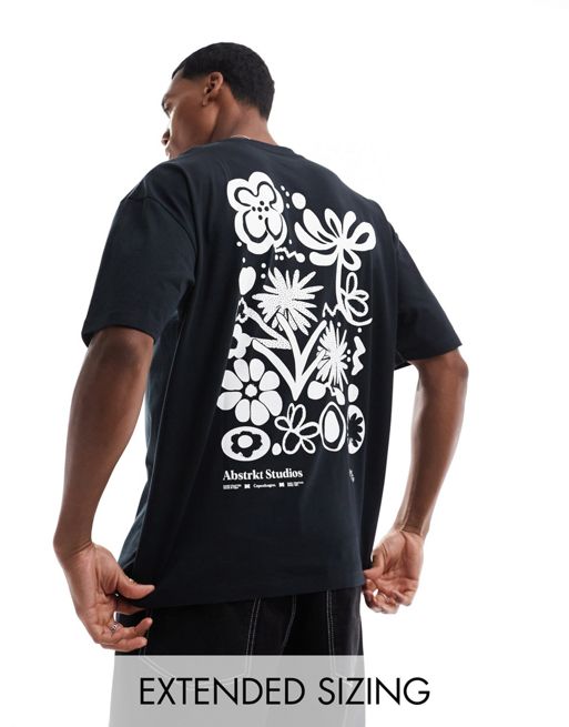  ASOS DESIGN - T-shirt oversize avec imprimé dans le dos - Noir