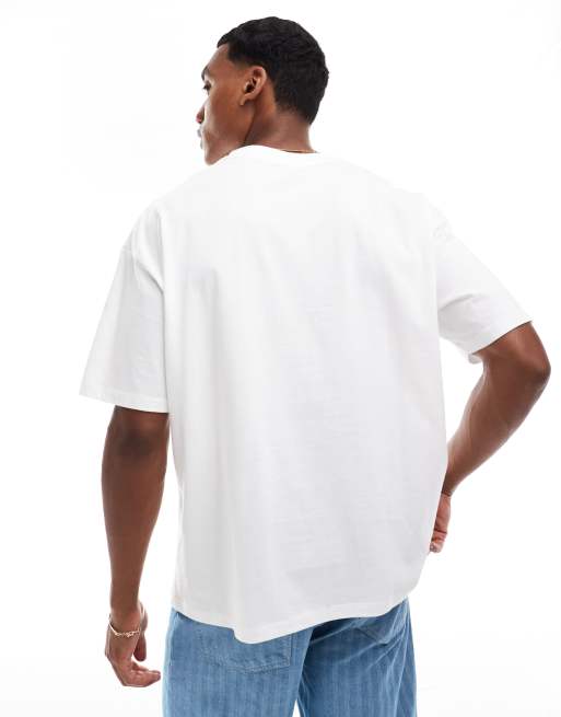 ASOS DESIGN - T-shirt oversize avec imprimé dessin à l'avant - Blanc, 4 de 4