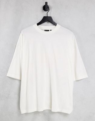 Homme T-shirt oversize avec imprimé dessin au dos - Blanc