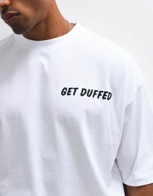 ASOS DESIGN t-shirt oversize avec imprimé Duff Beer des Simpsons en blanc, 4 de 5