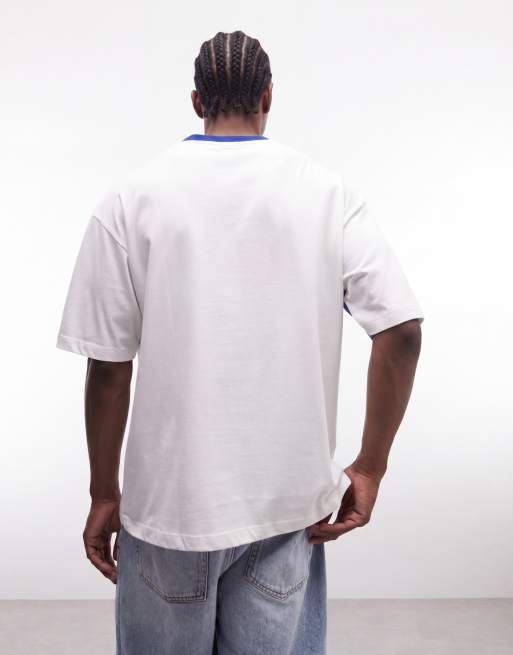 ASOS DESIGN - T-shirt oversize avec imprimé football Argentina - Blanc, 4 de 5