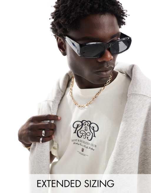 ASOS DESIGN - T-shirt oversize avec imprimé graphique à l'avant - Blanc