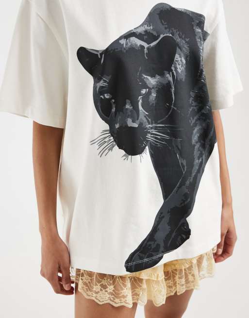 ASOS DESIGN - T-shirt oversize avec imprimé graphique - Blanc, 3 de 4