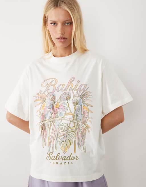 ASOS DESIGN - T-shirt oversize avec imprimé graphique - Crème, 2 de 4