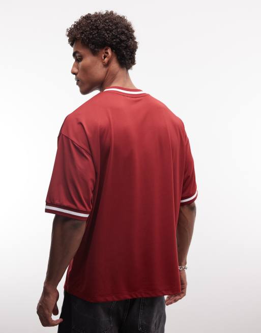 ASOS DESIGN - T-shirt oversize avec imprimé graphique football - Rouge, 5 de 5