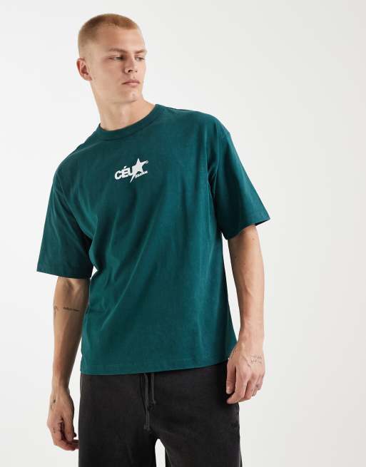 ASOS DESIGN - T-shirt oversize avec imprimé graphique - Vert délavé, 3 de 5