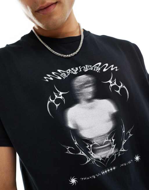 ASOS DESIGN - T-shirt oversize avec imprimé grunge dans le dos - Noir, 3 de 4
