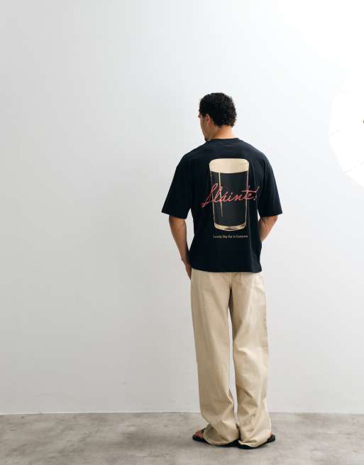 ASOS DESIGN - T-shirt oversize avec imprimé Guinness - Noir, 4 de 5
