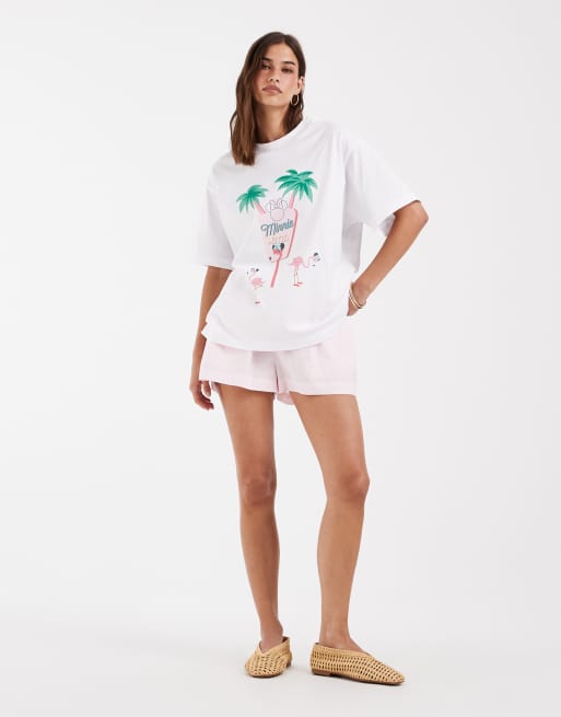 ASOS DESIGN - T-shirt oversize avec imprimé Minnie Motel - Blanc, 3 de 4