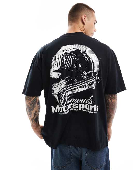 ASOS DESIGN - T-shirt oversize avec imprimé moto - Noir